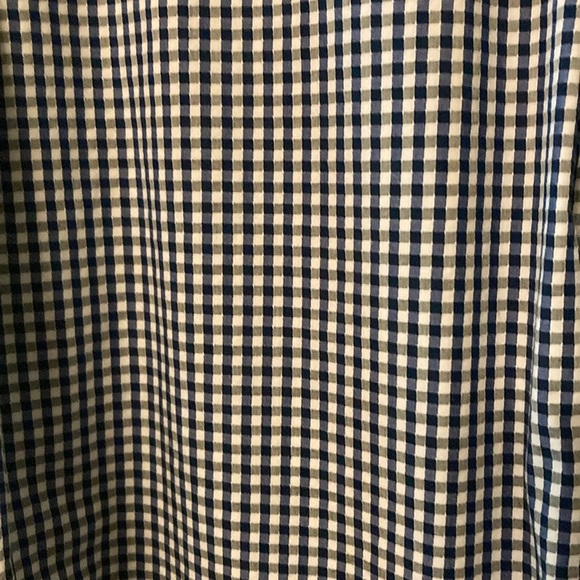 Michael Kors gingham mens 17 1/2 38/39 tall casual button down shirt blue white - Picture 4 of 10